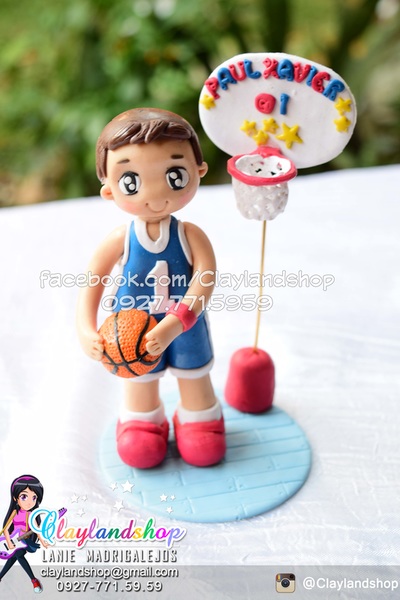 Polymer Clay Basketball  Birthday Cake Topper by Claylandshop