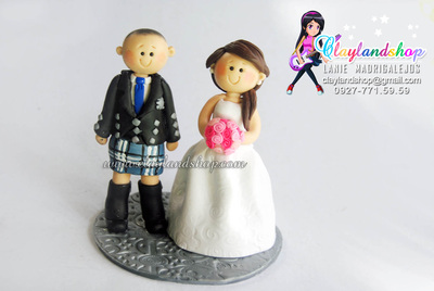 Polymer Clay Wedding Cake Topper