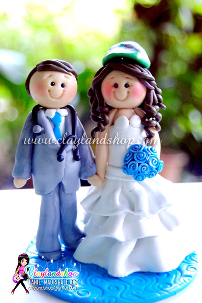 Polymer Clay Doctor Groom and Nurse Brise Wedding Cake Topper by Claylandshop